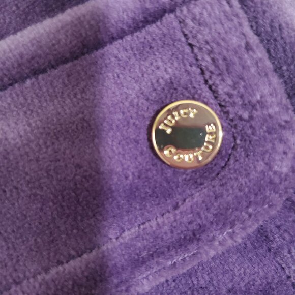 Juicy Couture womens zuma pants velour jogger purple size XS Back Pockets new - Picture 12 of 13
